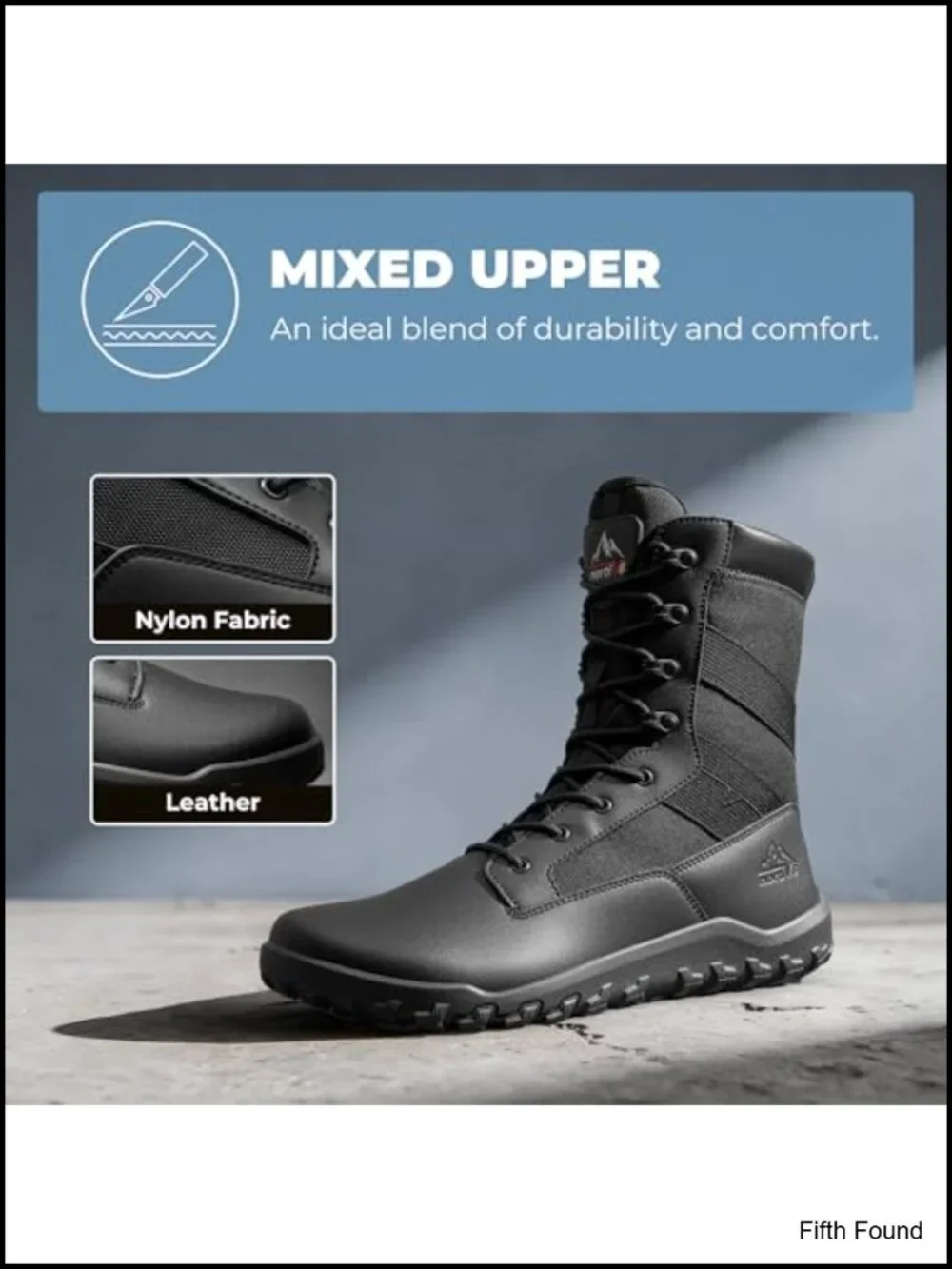 Wide Toe Box Zero Drop Tactical Boots Leather Oxford Fabric Side Zipper Combat